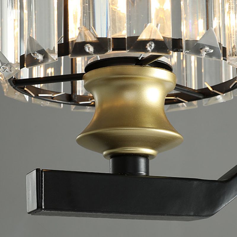 Contemporary Black 4-light Island Light Wrought Iron Cylinder Shaded Ceiling Lights