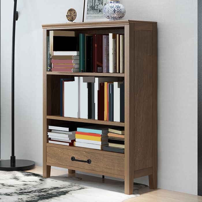 Contemporary Standard Bookcase Closed Back Wooden Bookshelf with Shelves