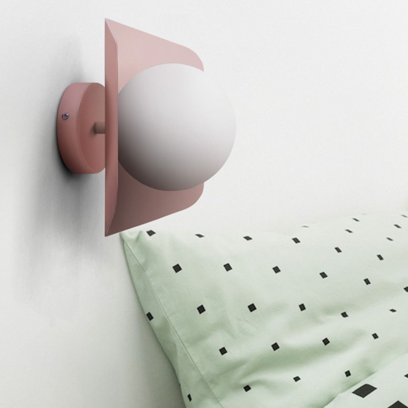 Modernism Globe Shaded Wall Light Macaron Lighting for Living Room