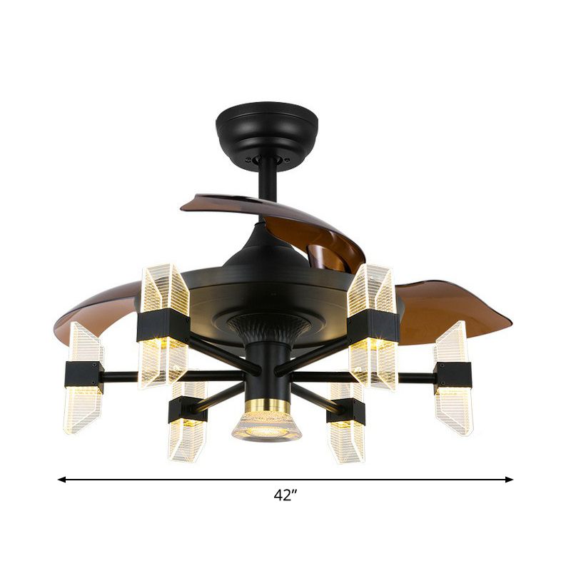42 "breites Sputnik Wohnzimmer Deckenventilator Leuchtmetall LED Modernismus Halbflush-Halterung mit 4 Klingen