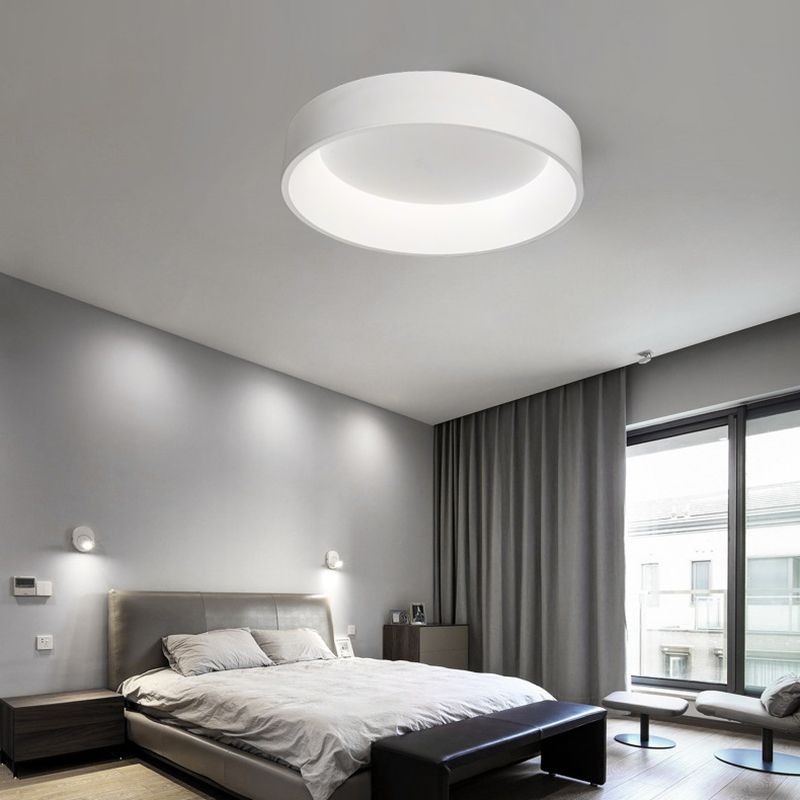 Modern Nordic LED Macaron Ceiling Light Aluminium Circular Flush Mount with Acrylic Shade