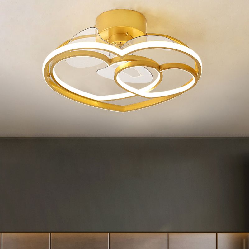 Simple Ceiling Fan Light Modern Multi-Light LED Ceiling Mount Lamp for Bedroom
