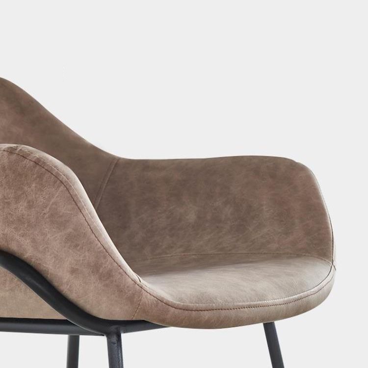 Scandinavian Faux Leather Upholstered Counter Stool with 4 Legs in Matte Finish for Home