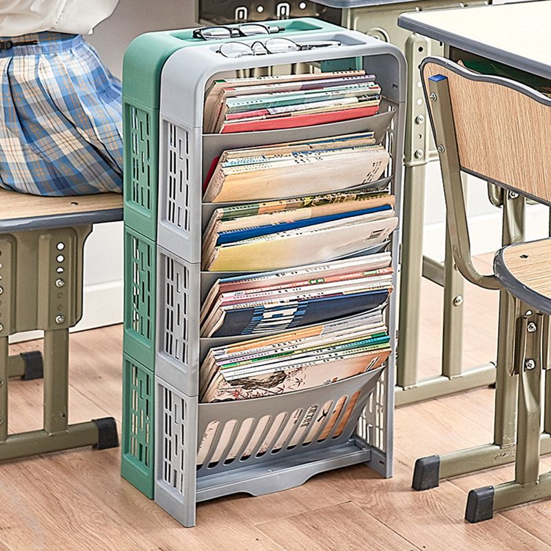 Contemporary Plastic Geometric Bookshelf Closed Back Bookshelf for Classroom