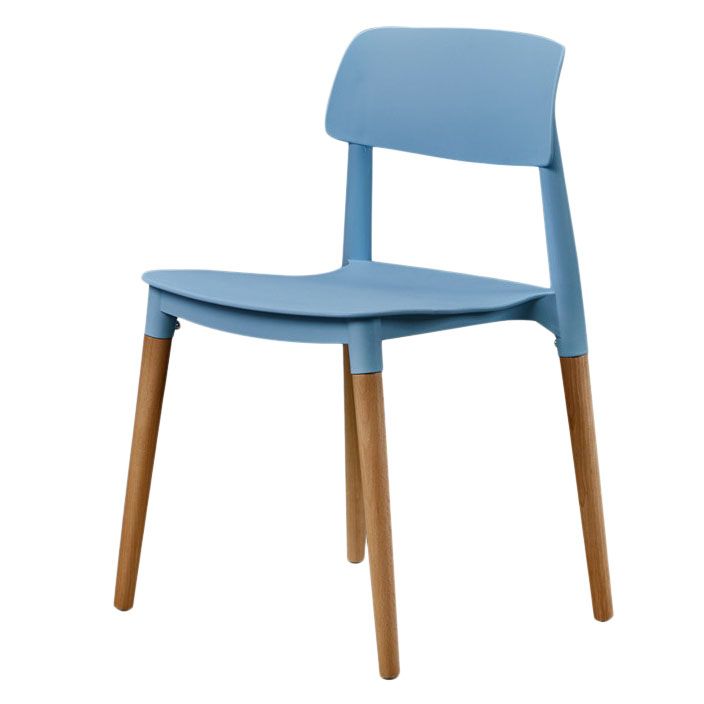 Plastic Dining Chairs Contemporary Open Back Dining Side Furniture in Matte Finish