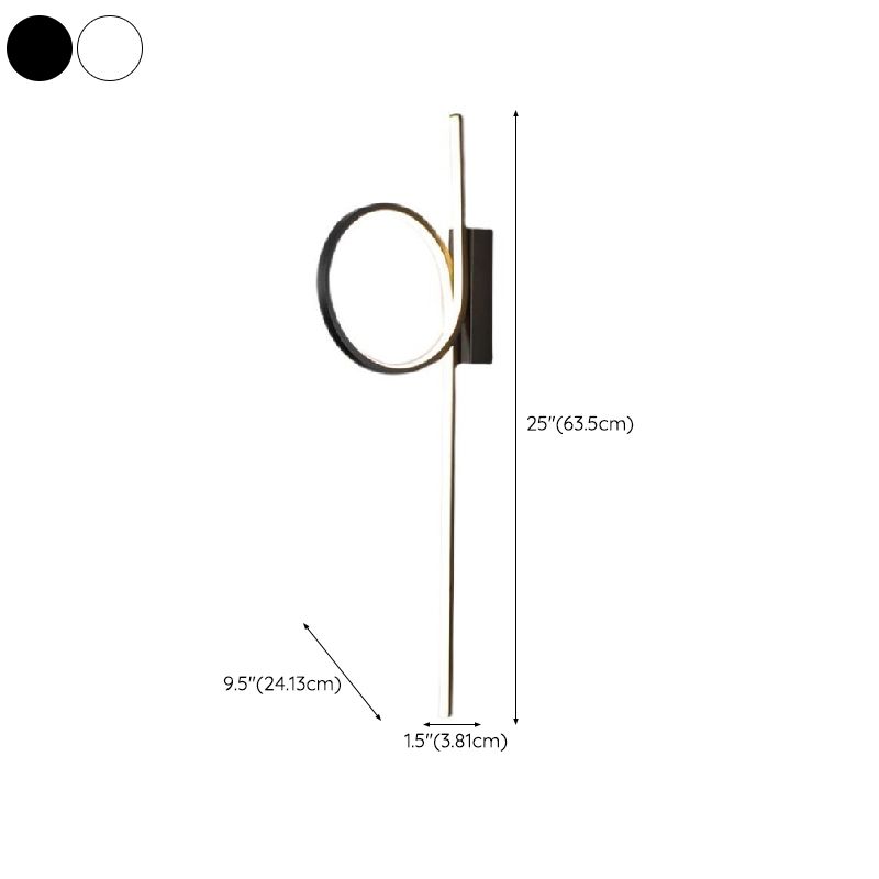 Single White/Black Contemporary Wall Mounted Sconce LED Wall Light