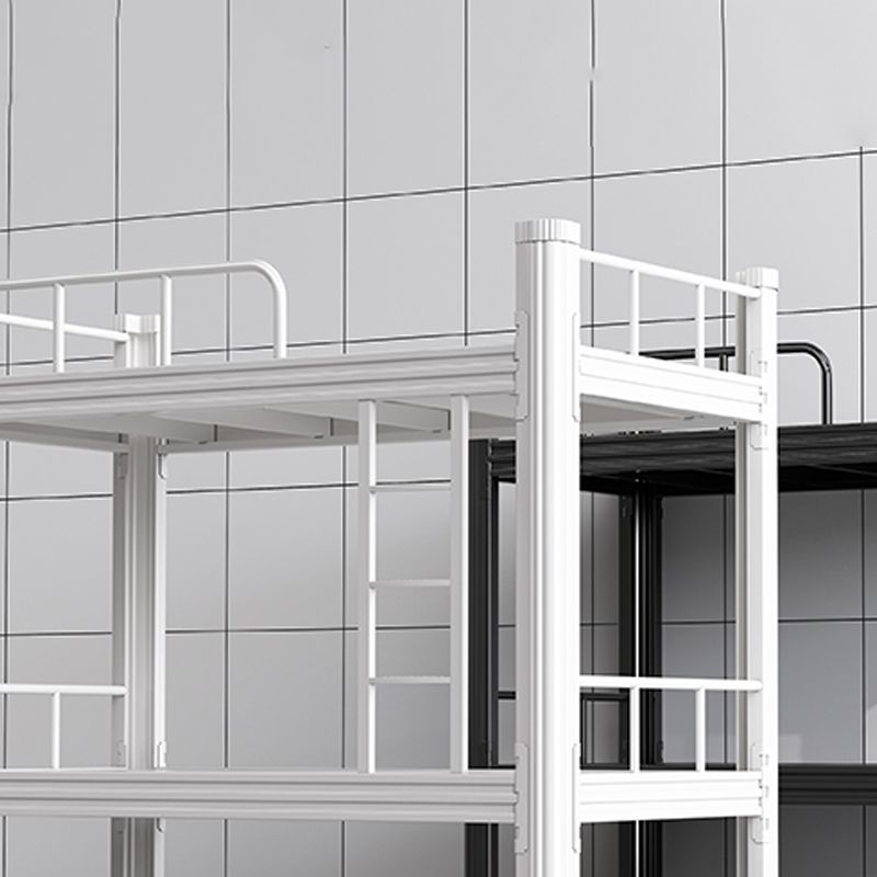 Contemporary Metal Standard Bunk Bed Headboard Built-In Ladder Bed