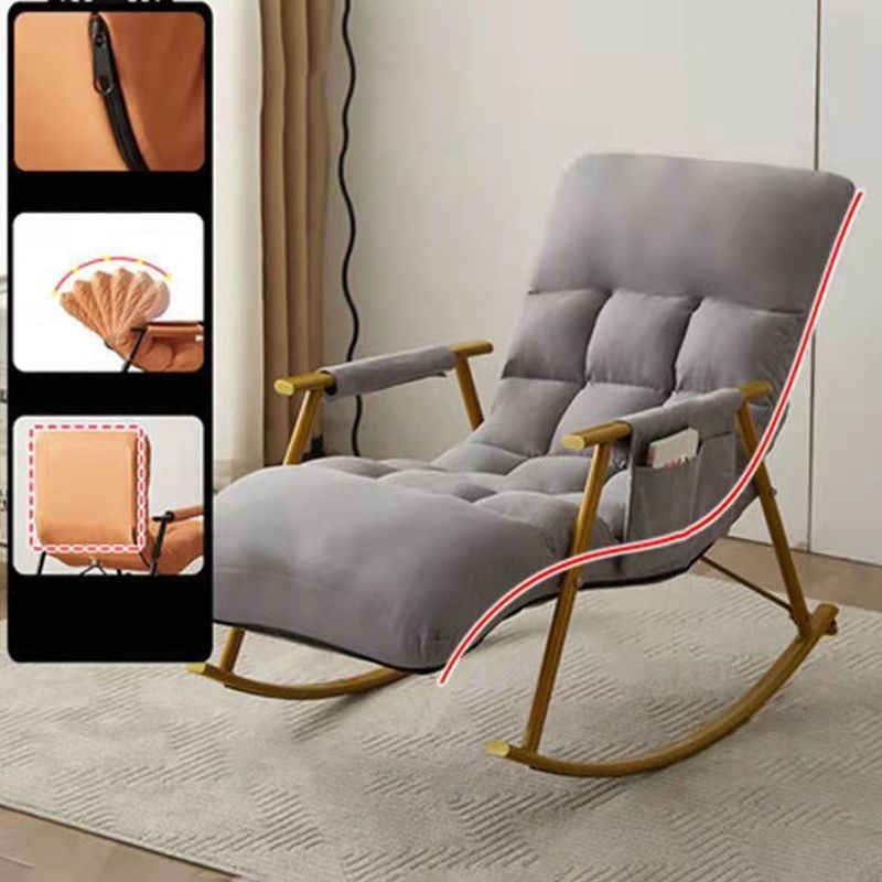 Modern Recliner Chair Pure Color Tufted Rocker Chair for Living Room