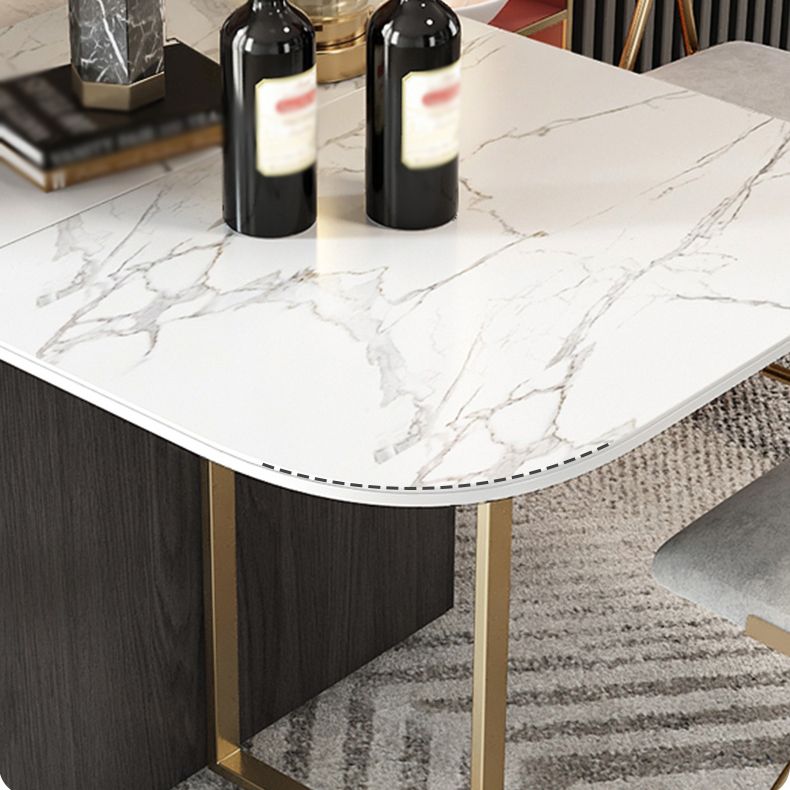 Modern 1/2/3/5 Pieces Foldable Dining Table Set with Sintered Stone Rectangle Dinette Set