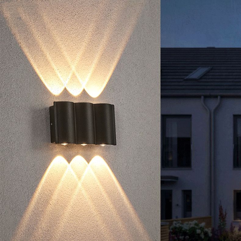 Geometric Wall Mounted Lamps Modern Style Metal Multi Lights Wall Light Sconces in Black