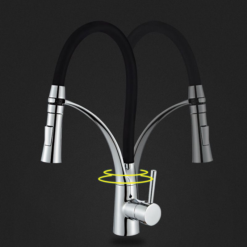 Contemporary Pull Down Single Handle Kitchen Faucet High Arch Kitchen Faucet