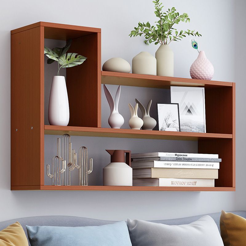 Modern Engineered Wood Bookcase, Geometric Wall Mounted Bookshelf for Any Room