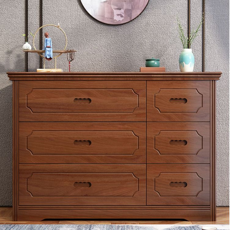 Mid-Century Chest Modern Solid Wood 6 - Drawer Standard Accent Chest