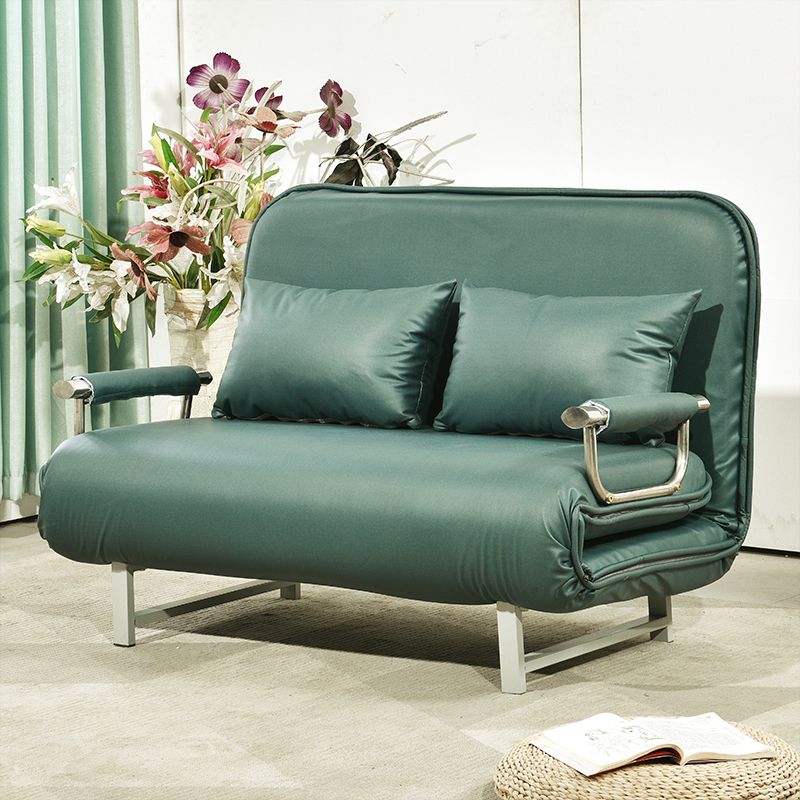 Scandinavian Foldable Futon Sleeper Sofa Round Arms Convertible Sofas