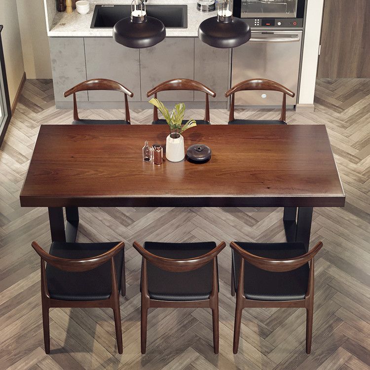 Industrial 1/5/7 Pieces Dining Set Rectangle Pine Wood Dining Table for Dining Room