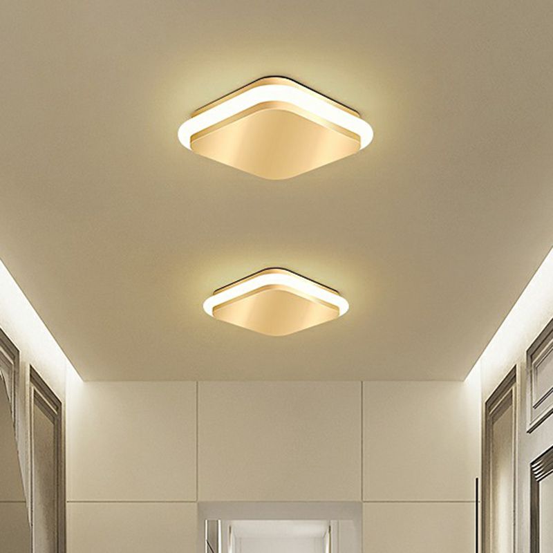 Geometrische foyer inbouwverlichting Acryl eenvoudige stijl LED-plafondmontagelamp in goud