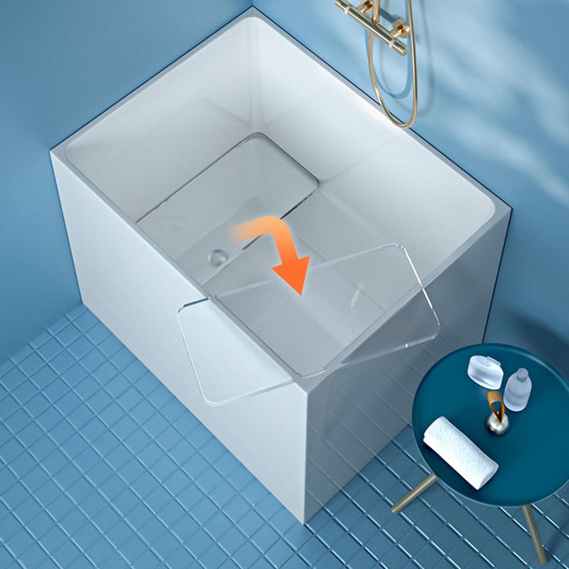 Modern Corner White Bathtub Acrylic Back to Wall with Drain Bath Tub