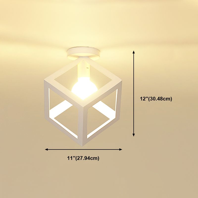 Metalen geometrische schaduw spoel plafondlicht industrieel 1 licht spoelbevestiging in het wit