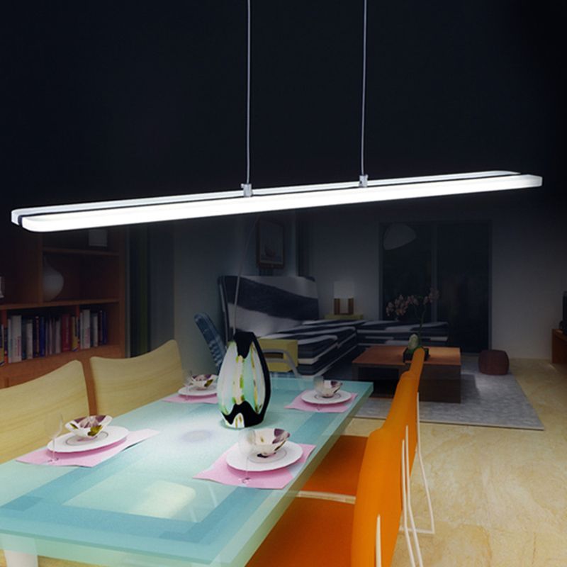 Gebogene/gerade Linie Esszimmer Anhänger Acryl minimalistische LED Hängende Decke Licht in schwarzem, warmem/weißem Licht