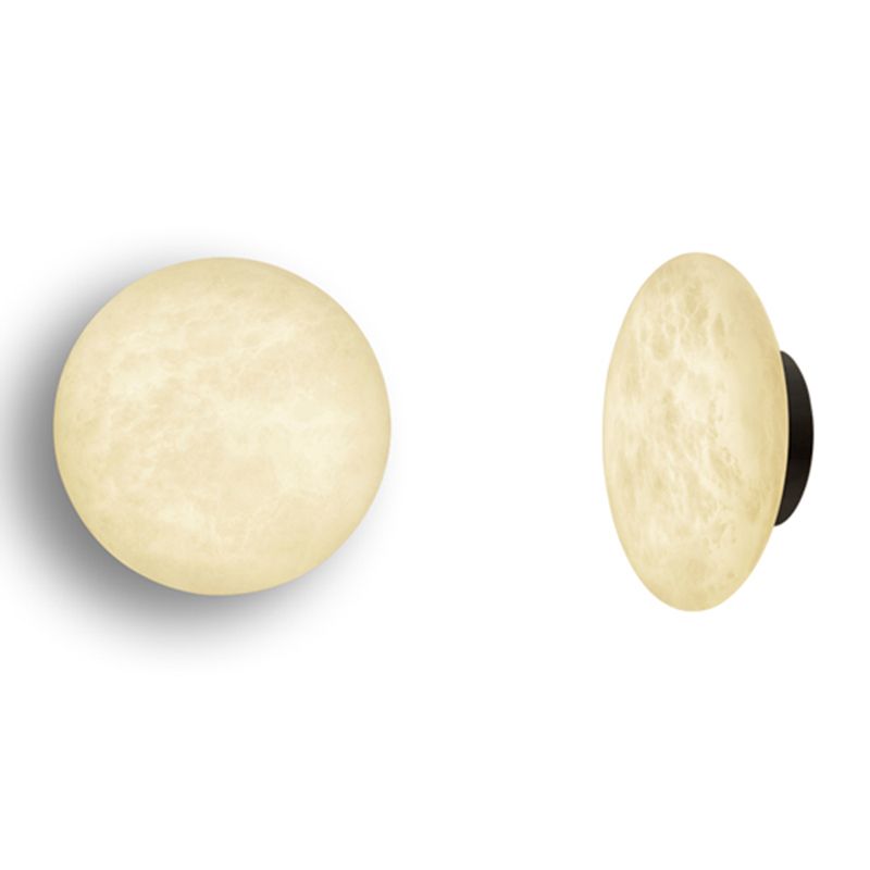 Modernist Wall Sconce Circle Wall Light Fixture with Stone for Bedroom