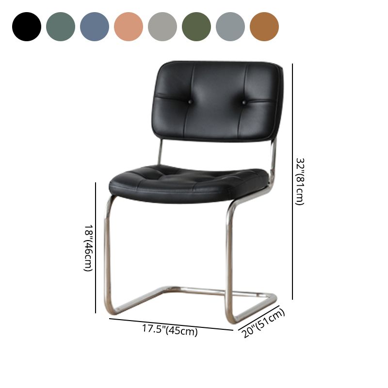Industriële stijl Open achterkant Dining zijstoel gestoffeerde armloze eetkamerstoelen (set van 2)