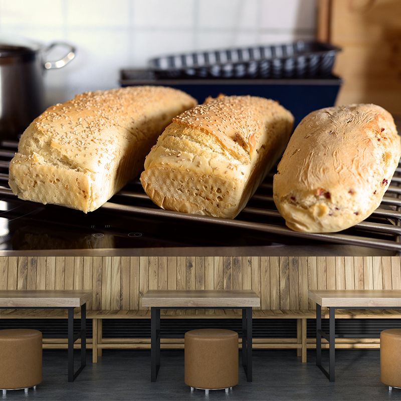 Tempting Bread Mural Wallpaper Water-Resistant Wall Covering for Dessert Shop Decoration