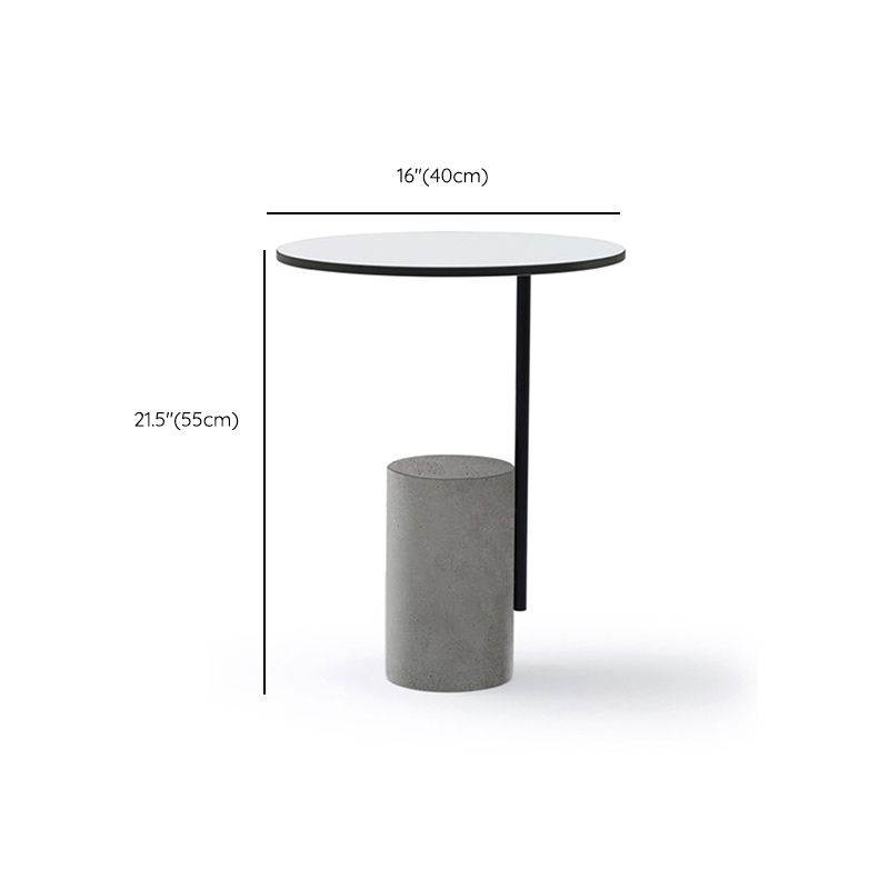 Pedestal Accent Side Table with Metal Top Side End Snack Table