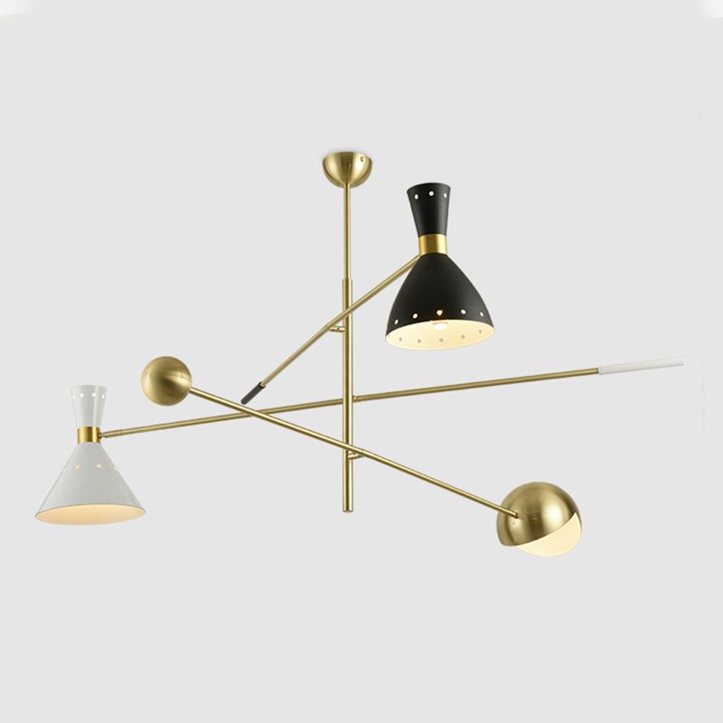 Metalen geometrische vorm kroonluchter moderne led kroonluchter lamp voor slaapkamer