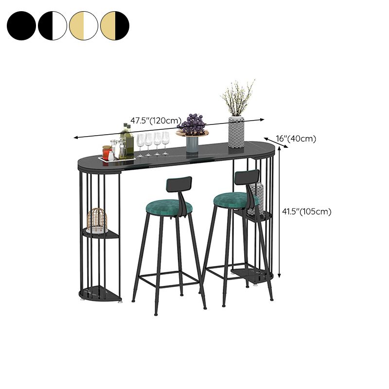 Oval Pub Table Bar Height Glam Bar Table for Indoor and Breakroom