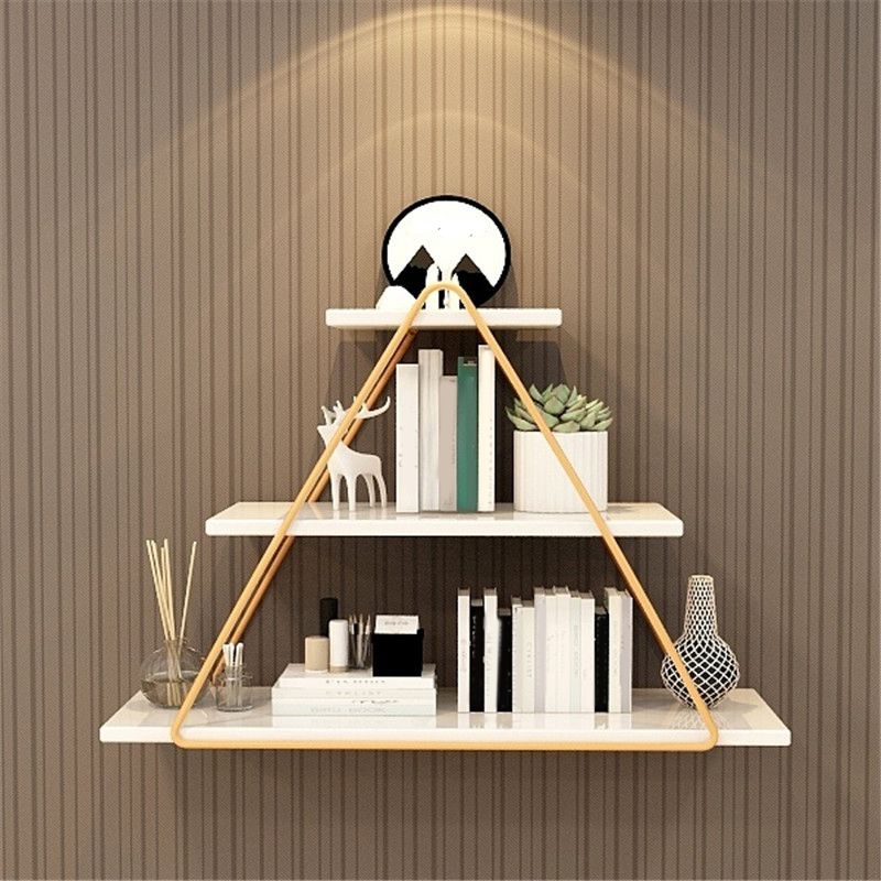 Modern Metal Shelf Bookcase Wall Mounted Book Shelf for Living Room