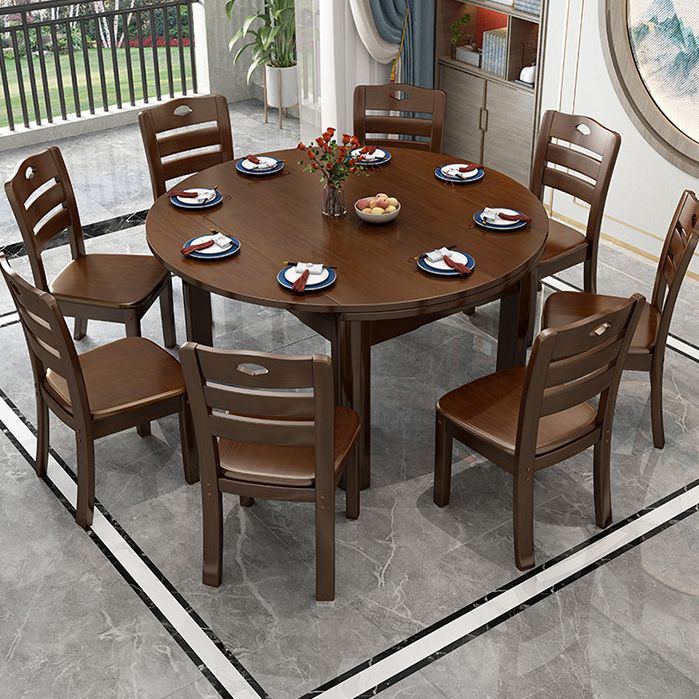 Modern Solid Wood Dining Room Collection Extendable Trestle Dining Table