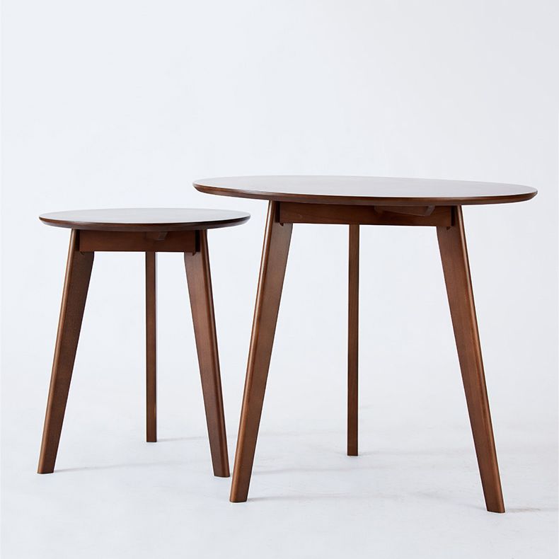 Modern Waterproof Wood Courtyard Table Round Shape Outdoor Table