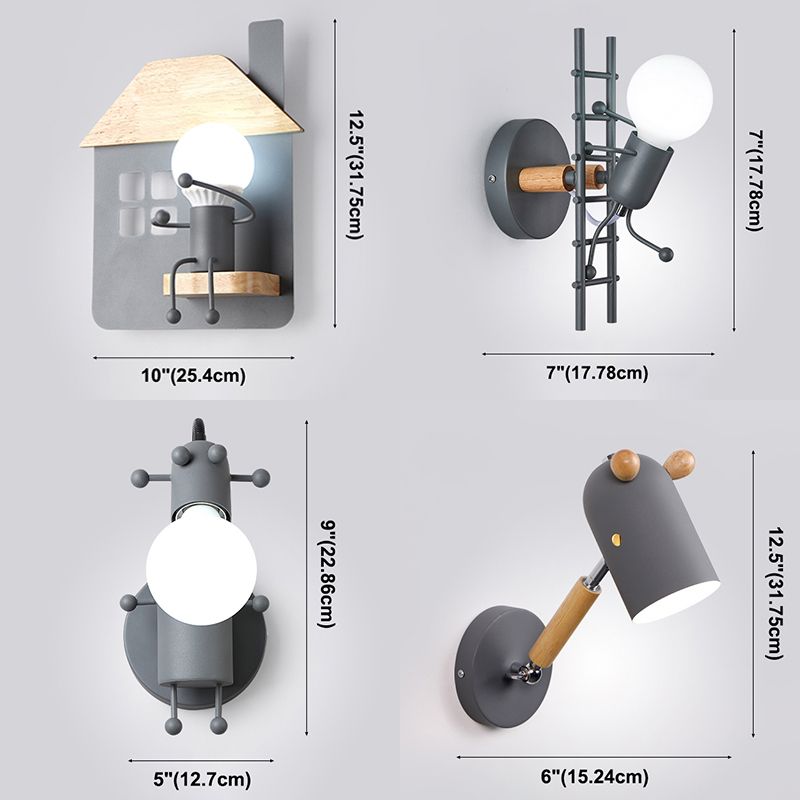 Light Aibture a monte della parete in metallo semplice stile moderno 1 luce da parete interno a parete