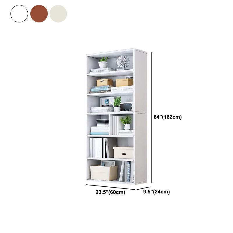 Closed Back Modern Style Bookshelf Wood Bookcase for Study Room