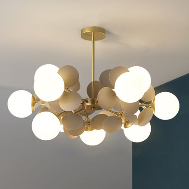 Moderne stijl bol plafond hanglamp multi -lichten melkglas kroonluchter verlichting