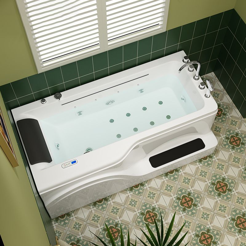 Rectangular Alcove Bathtub Acrylic Home Bath Tub in White for Bathroom