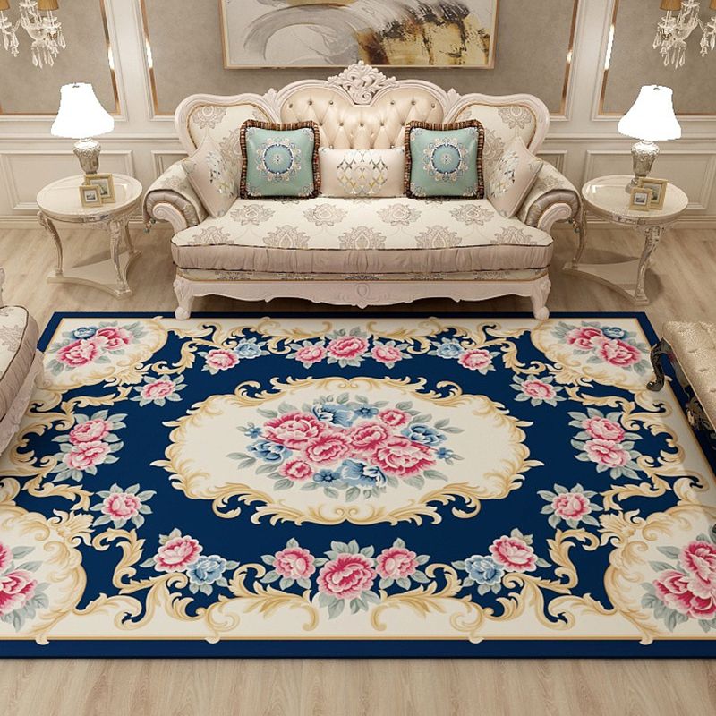 Multi-Colored Moroccan Rug Synthetics Jacquard Pattern Rug Washable Stain Resistant Non-Slip Carpet for Lounge