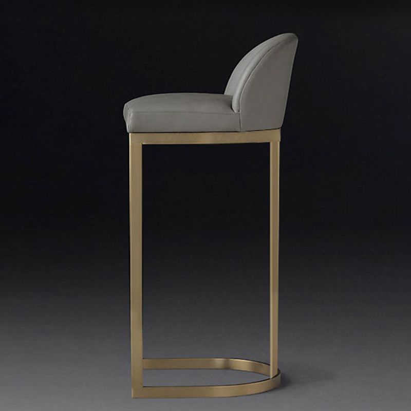 Bucket Bar Stool Contemporary Low Back Dining Stool with Footrest