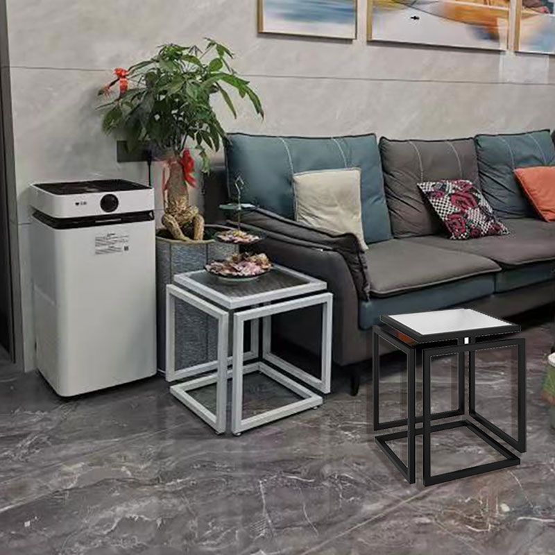 17.72" Tall Contemporary Style Side End Table Metal Frame Sofa Side Accent Table