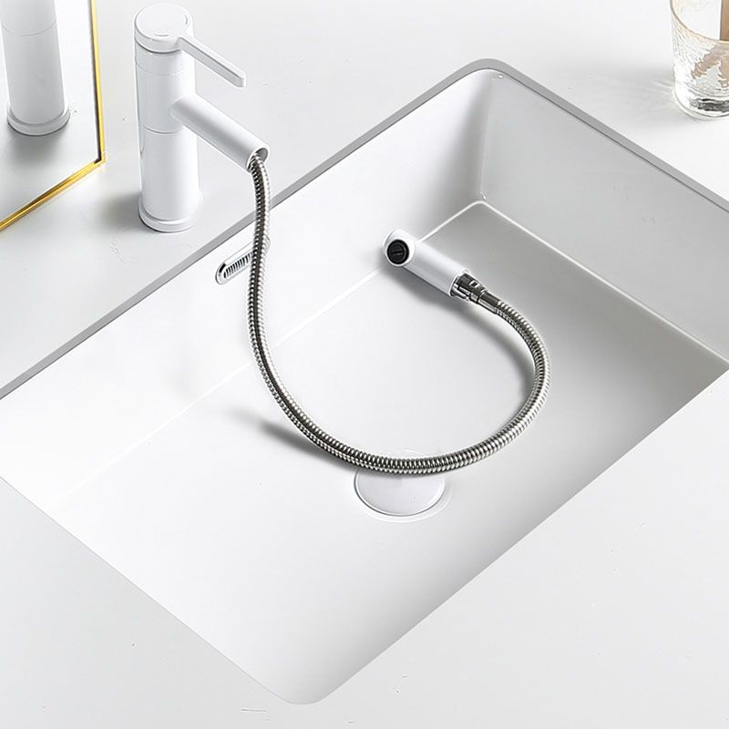 Modern Undermount Bathroom Sink Porcelain with Pop-Up Drain Basin Sink