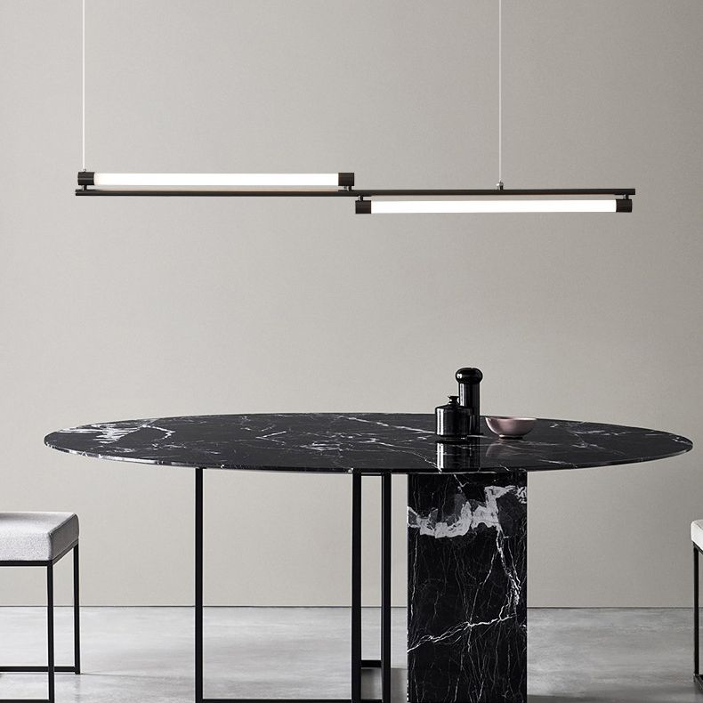 Brass LED Hanging Lamps Minimalism Island Light Fixture for Dining Room