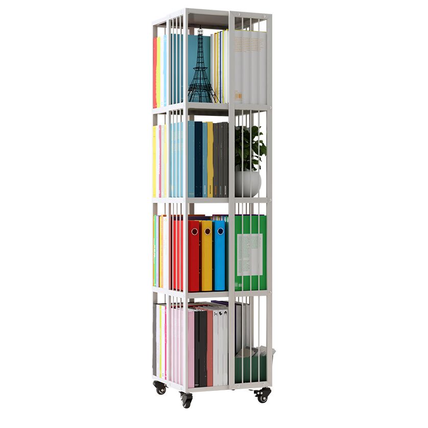 Modern Metal Bookshelf Standard Closed Back Shelf Vertical Bookcase