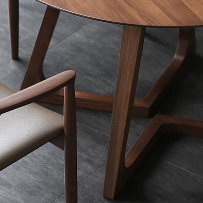 Modern Rubber Wood Table for Restaurant Dining Table with Double Wood Pedestal