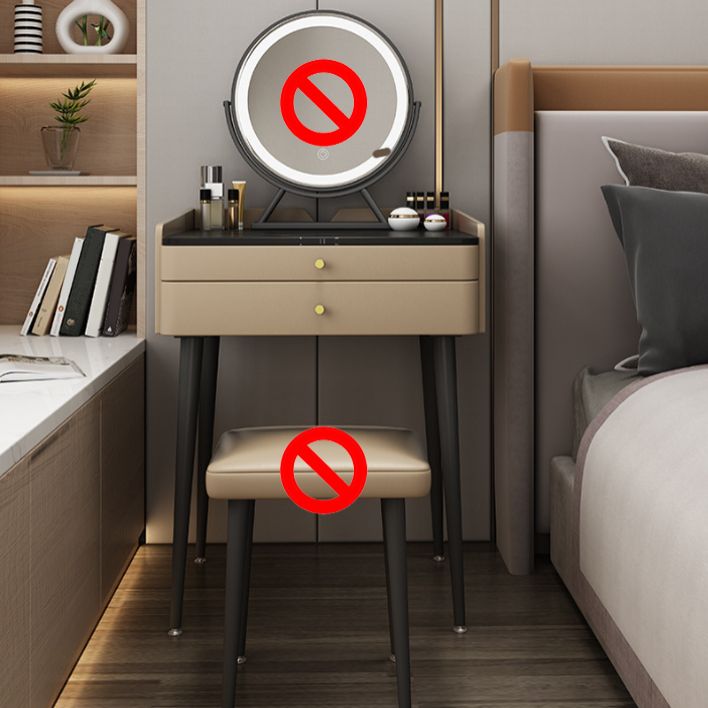 Contemporary Stone Dressing Table 31.1-In High Makeup Vanity Table with Stool