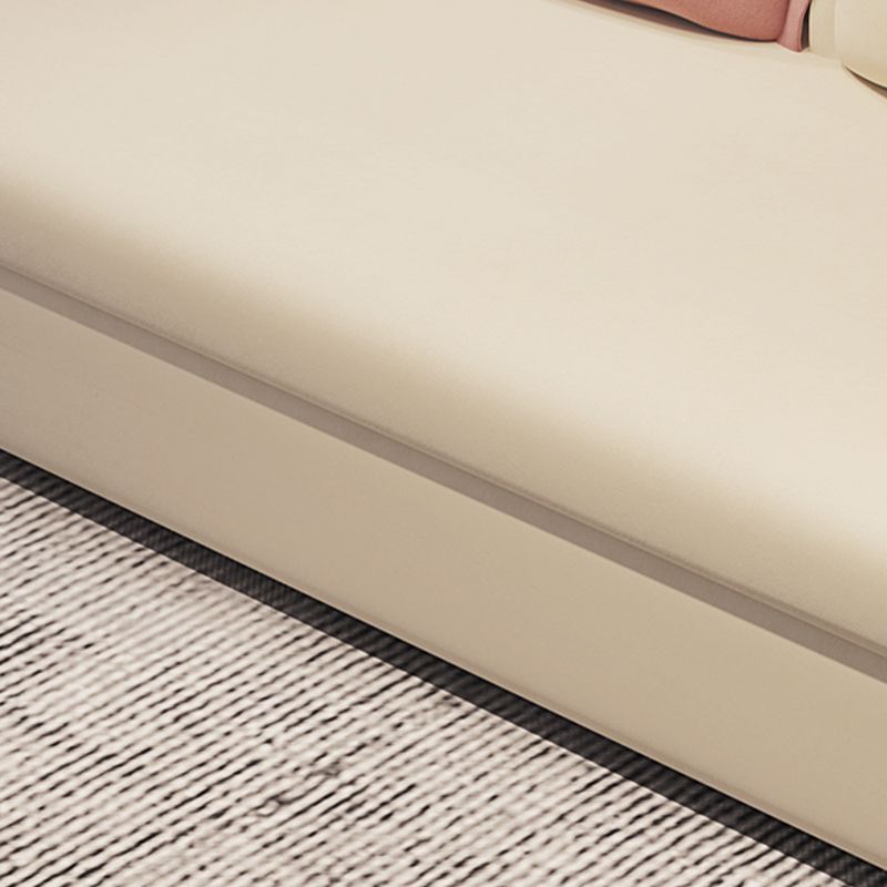 White and Pink Convertible Settee Loveseat Square Arm Standard Bed Settee