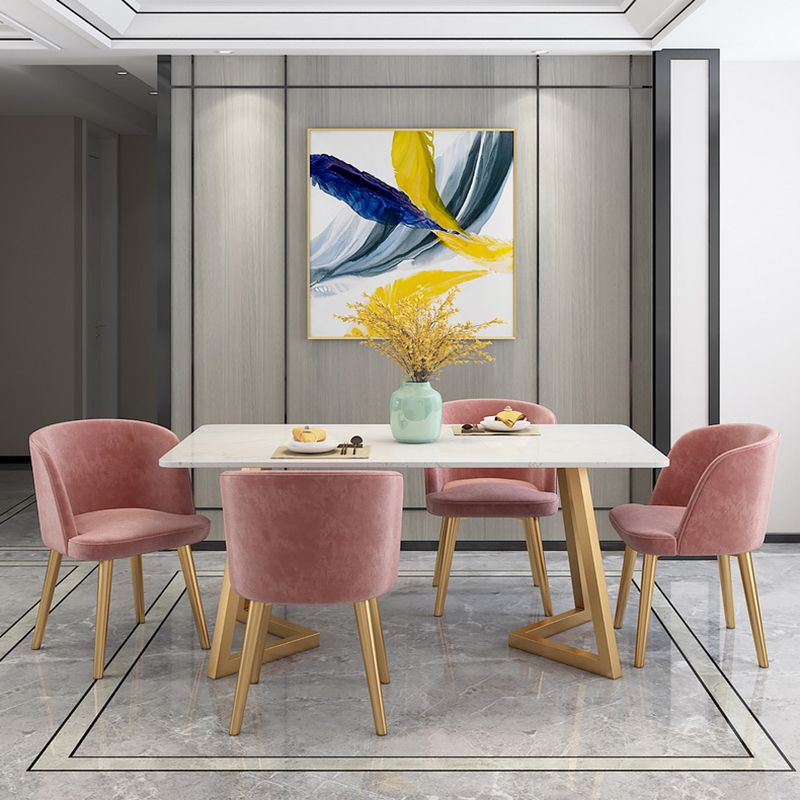 Mesa de comedor rectangular de lujo tradicional, muebles de mármol para el hogar