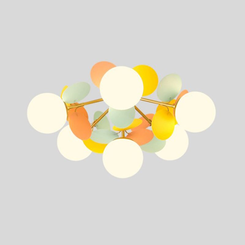 Modern Simple Ball Shape Ceiling Light with Glass Shade for Living Room
