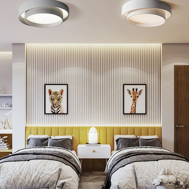 Lámpara empotrada moderna circular de 1 luz LED de metal montada en el techo para dormitorio