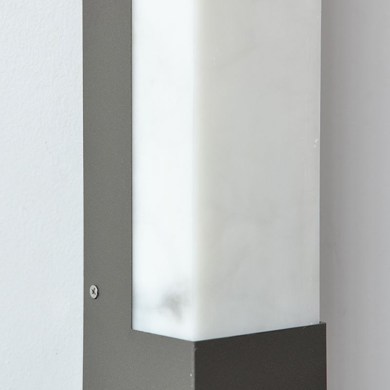 Rectangle Shade Wall Sconce Contemporary Outdoor Wall Light Fixture for Courtyard