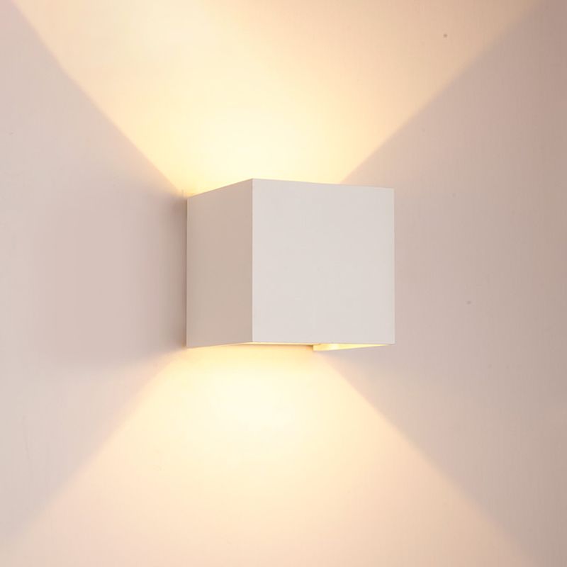 Contemporary Style Square Wall Mounted Light Metal 2 Lights Wall Washer Sconce